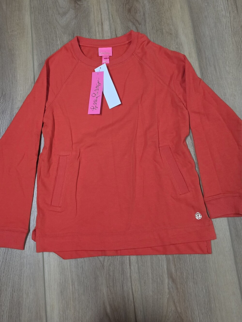 Lilly Pulitzer Girls' Coral-Red Long-Sleeve Pullover Sweatshirt